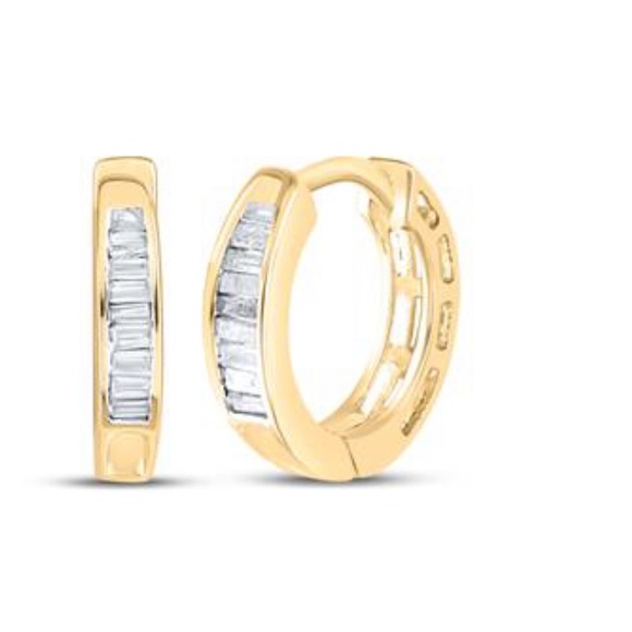 REAL DIAMOND Baguette Hoops NOT CZ NOT FAKE SALE! - Picture 8 of 8